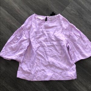 Mossimo Supply Co Blouse Puff Sleeve Smocked Shoulder Light Purple Size S